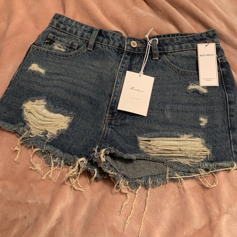 High waisted cut off shorts